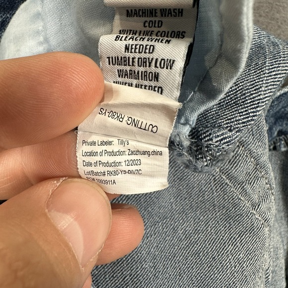 RSQ Jeans Girls 12 Blue Denim Flared Leg Stretch Distressed Y2K Grunge - Picture 8 of 12